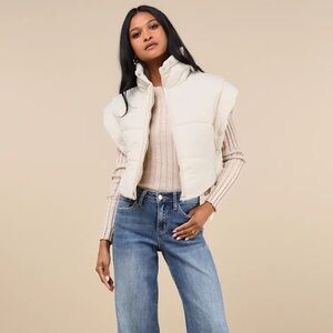 Lulu's Off-White Quilted Vest